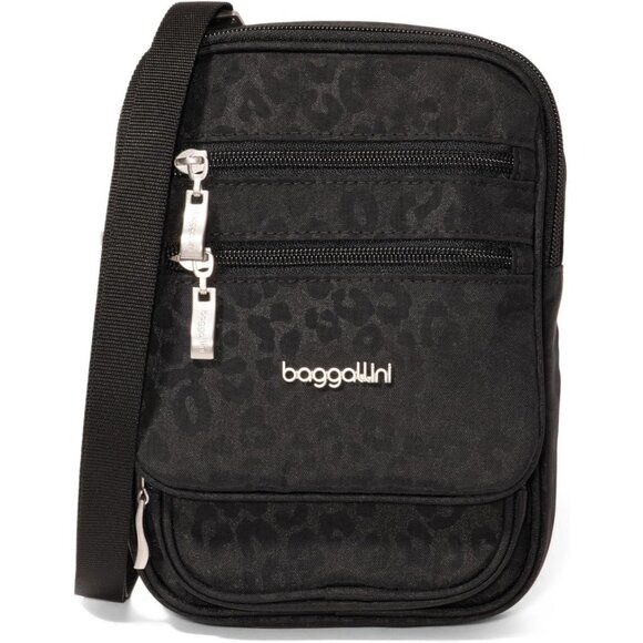 Handbags - Women's Black Cheetah Journey Crossbody Bags 9x6 Small Lightweight Handbag